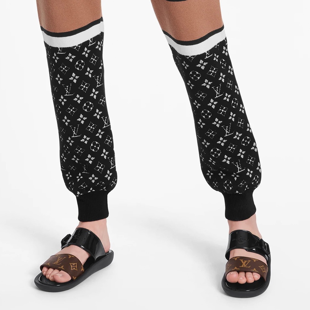 { Louis Vuitton } Sunbath Flat Mules Black Sandal - Picture 2 of 15